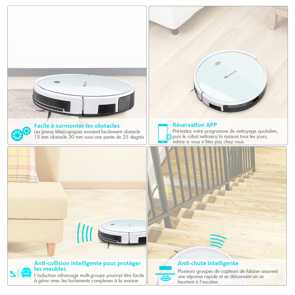 DEALDIG Robvacuum 8 Robot Vacuum Cleaner with WiFi Connectivity Work for Alexa
