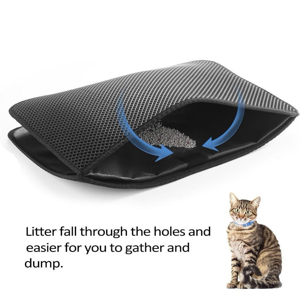 Multifunctional Foldable Cat Litter Pad - Black 40*50