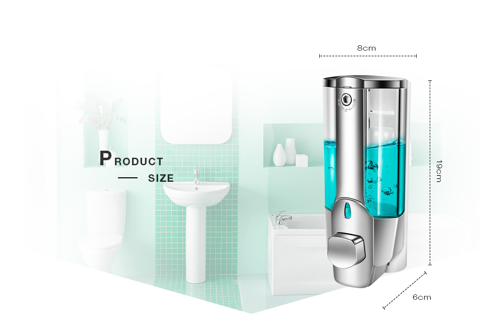 350ml Wall Mount Shower Soap Shampoo Dispenser with Lock for Bathroom Washroom