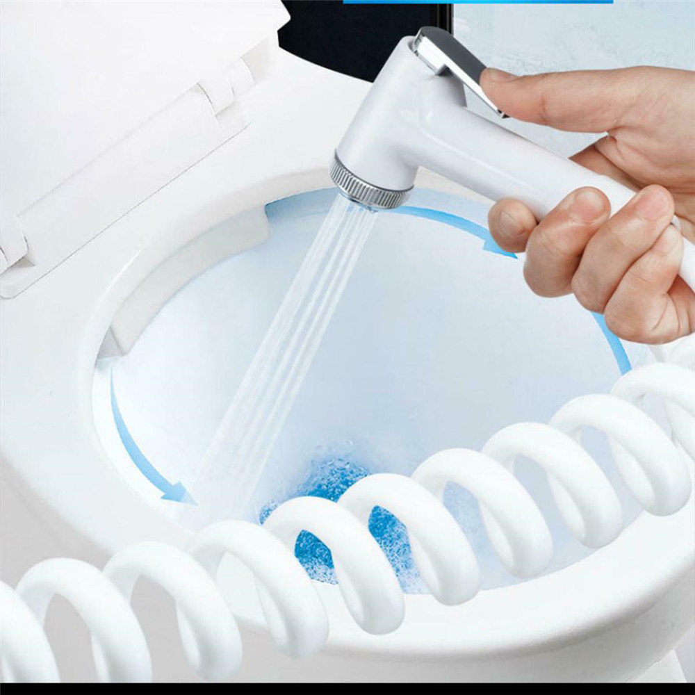 Handheld Toilet Portable Bidet Sprayer Nozzle Shower Head Seat Bathroom Kit - White