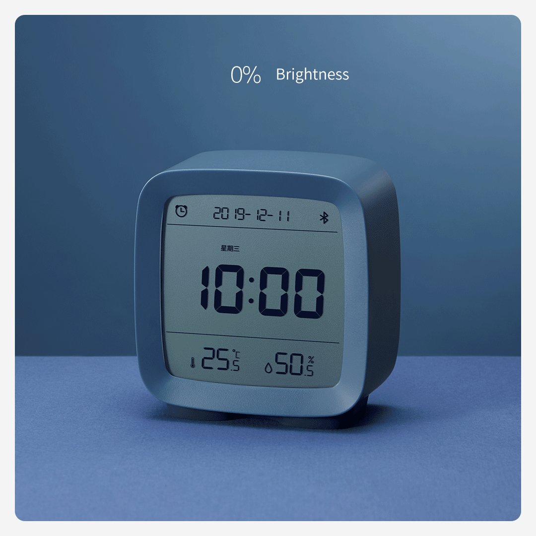 CGD1 Mini Multifunction Bluetooth Alarm Clock Temperature / Humidity Monitor Night Light - Blue Ivy