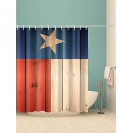 Star Wood Planks Print Shower Curtain