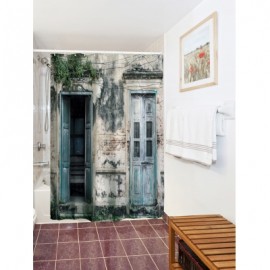Vintage House Door Fabric Shower Curtain