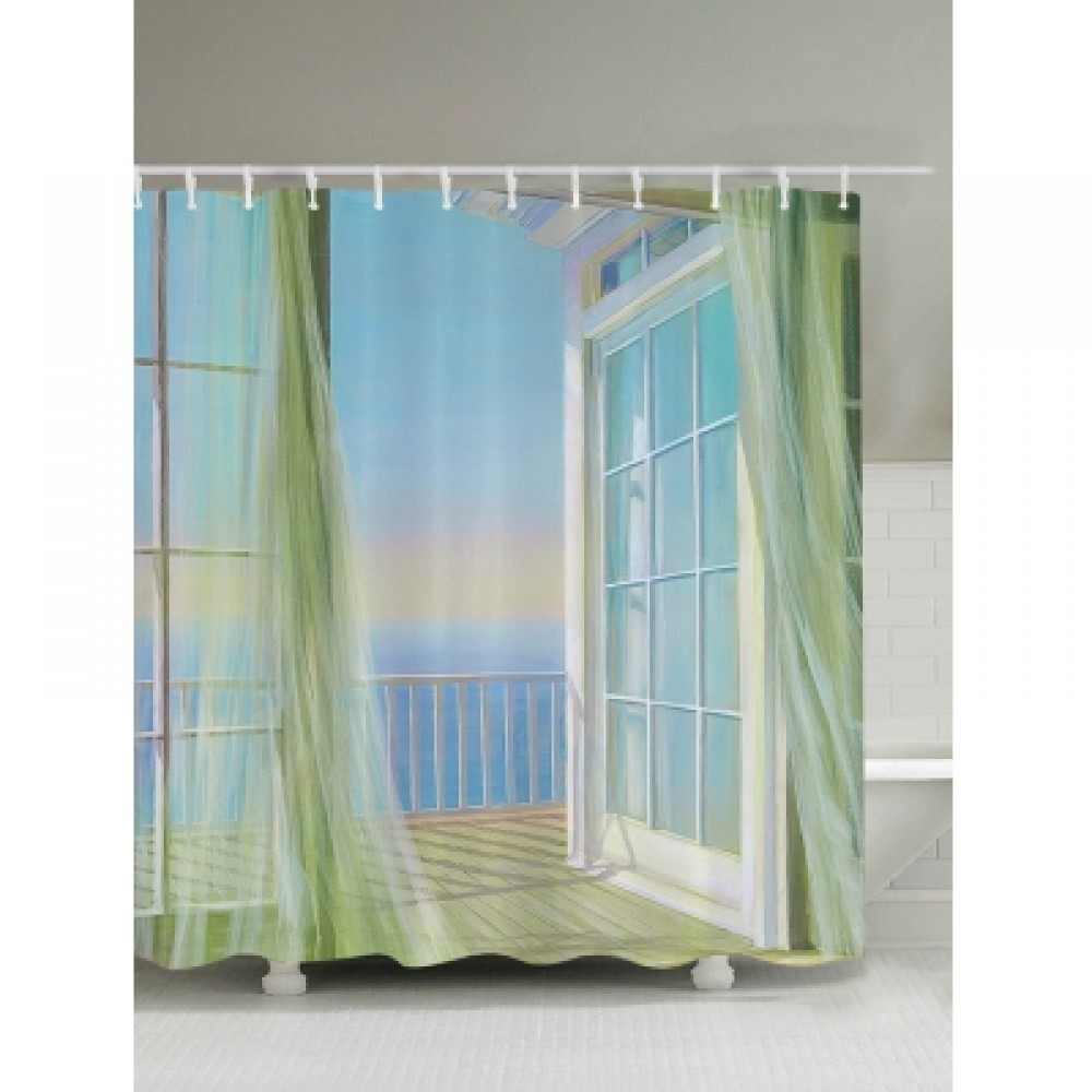 Bath Decor Balcony Seascape Shower Curtain