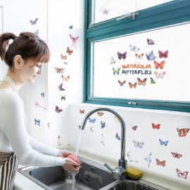 Color Butterfly Removable PVC Window Film Wall Sticker